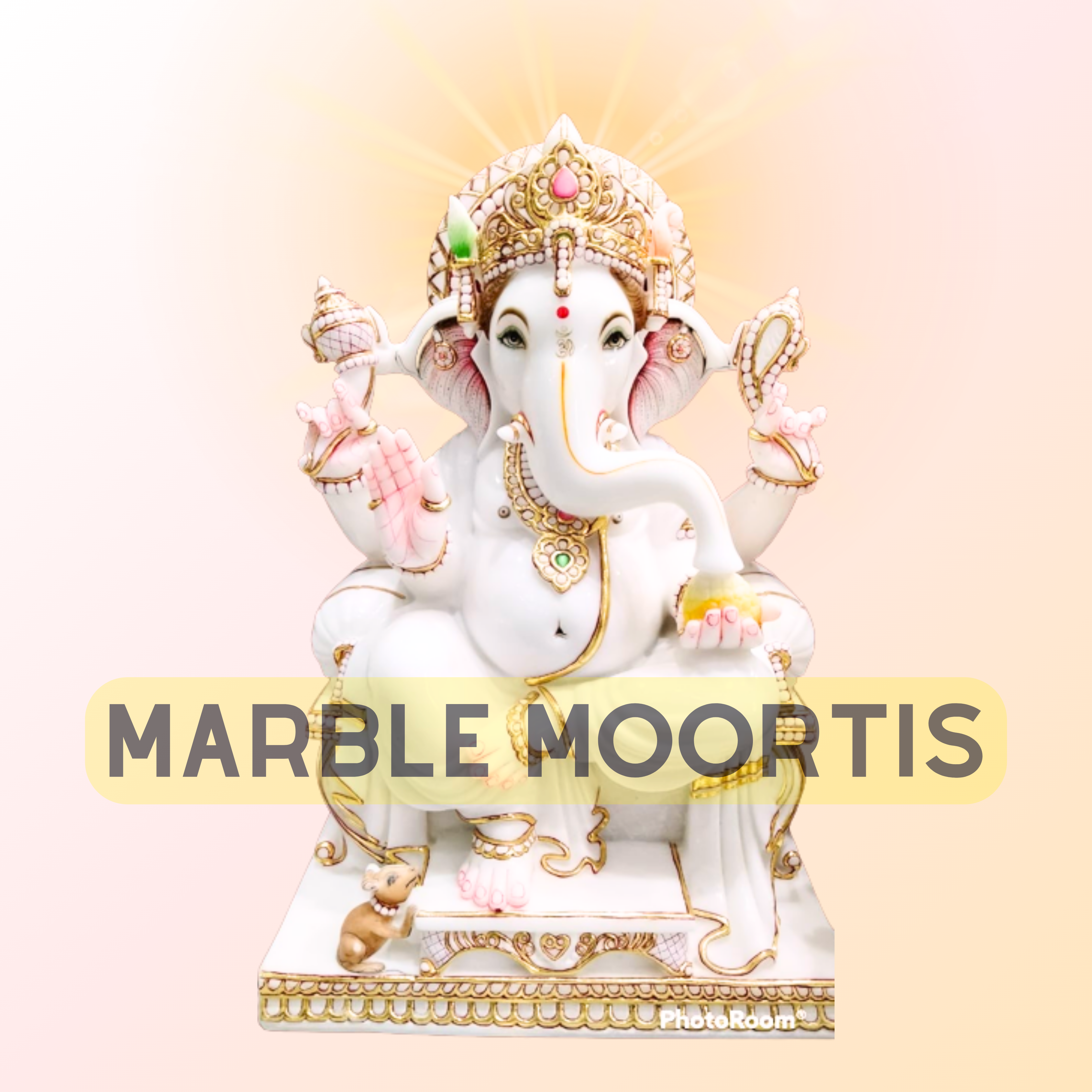 Ganesh Marble Murti — 12 Inch Ganesha Marble