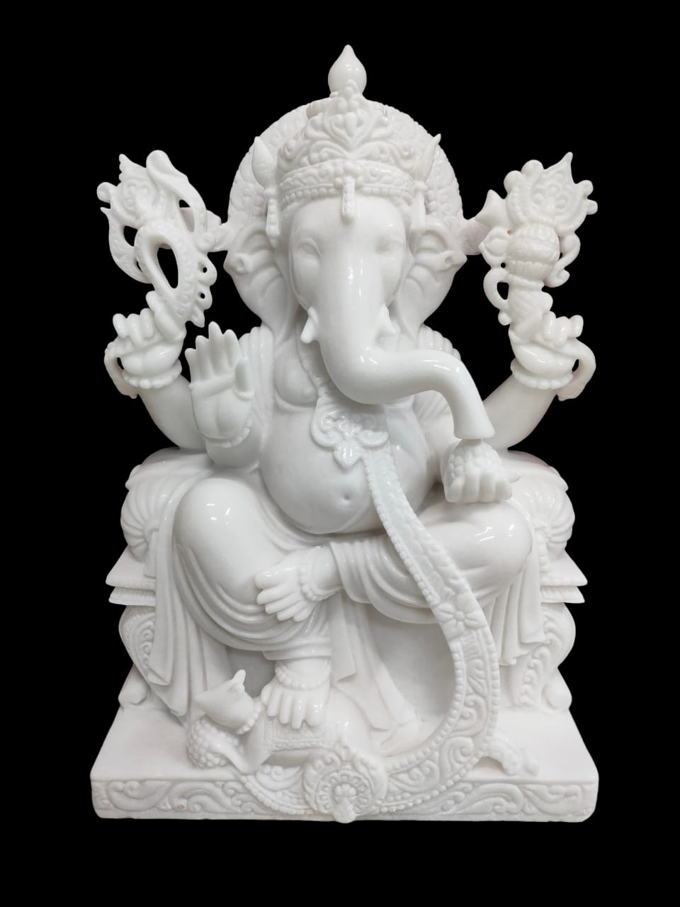 Ganesh Marble Murti — White Ganesha Marble Idol