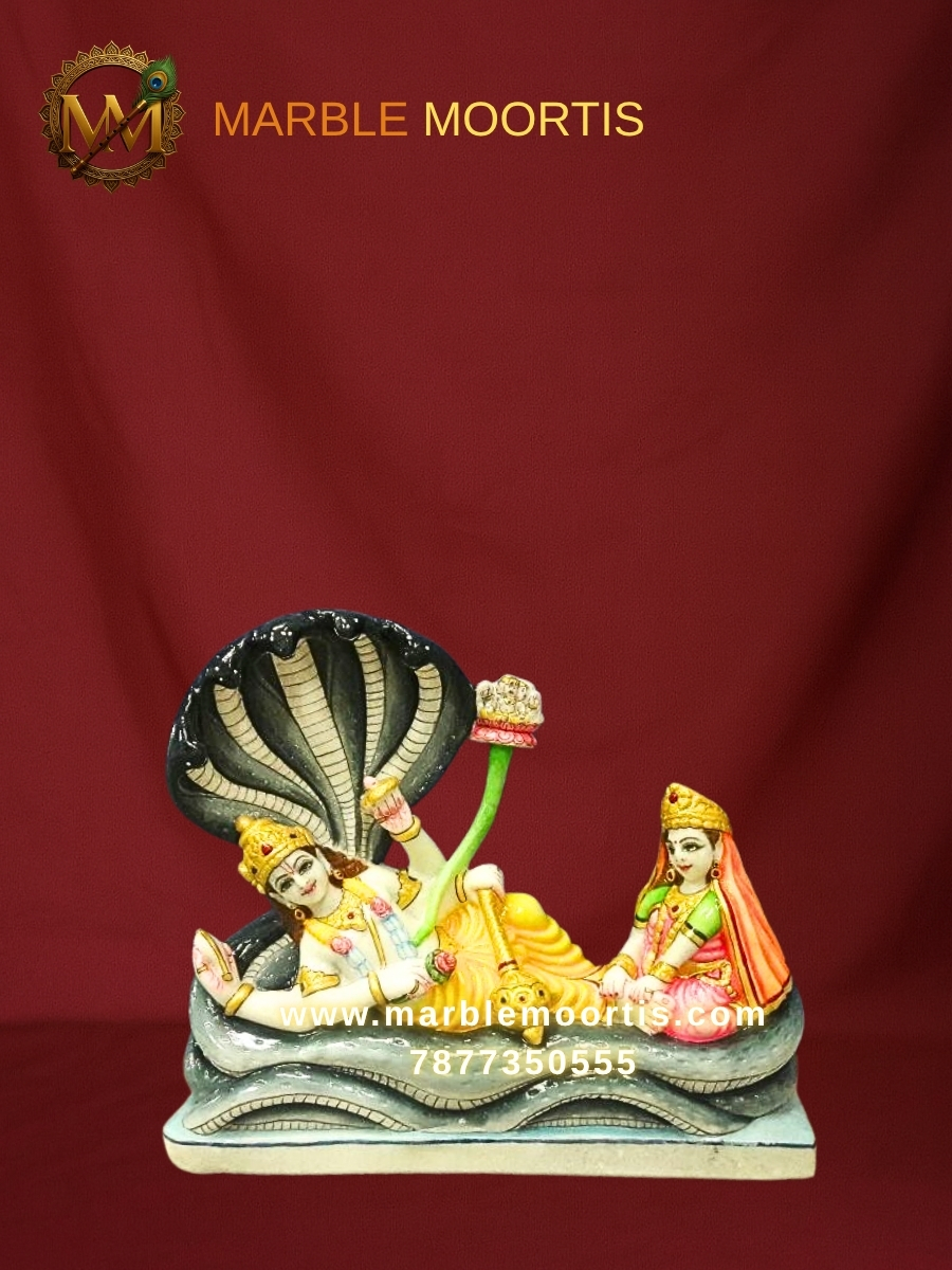 Vishnu Laxmi Marble Murti — Laxmi Marble Murti White