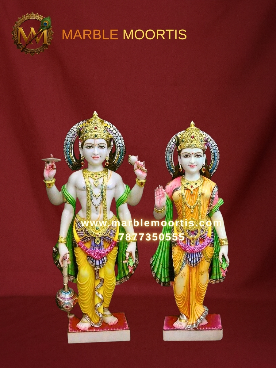 Vishnu Laxmi Marble Murti — Laxmi Marble Statue