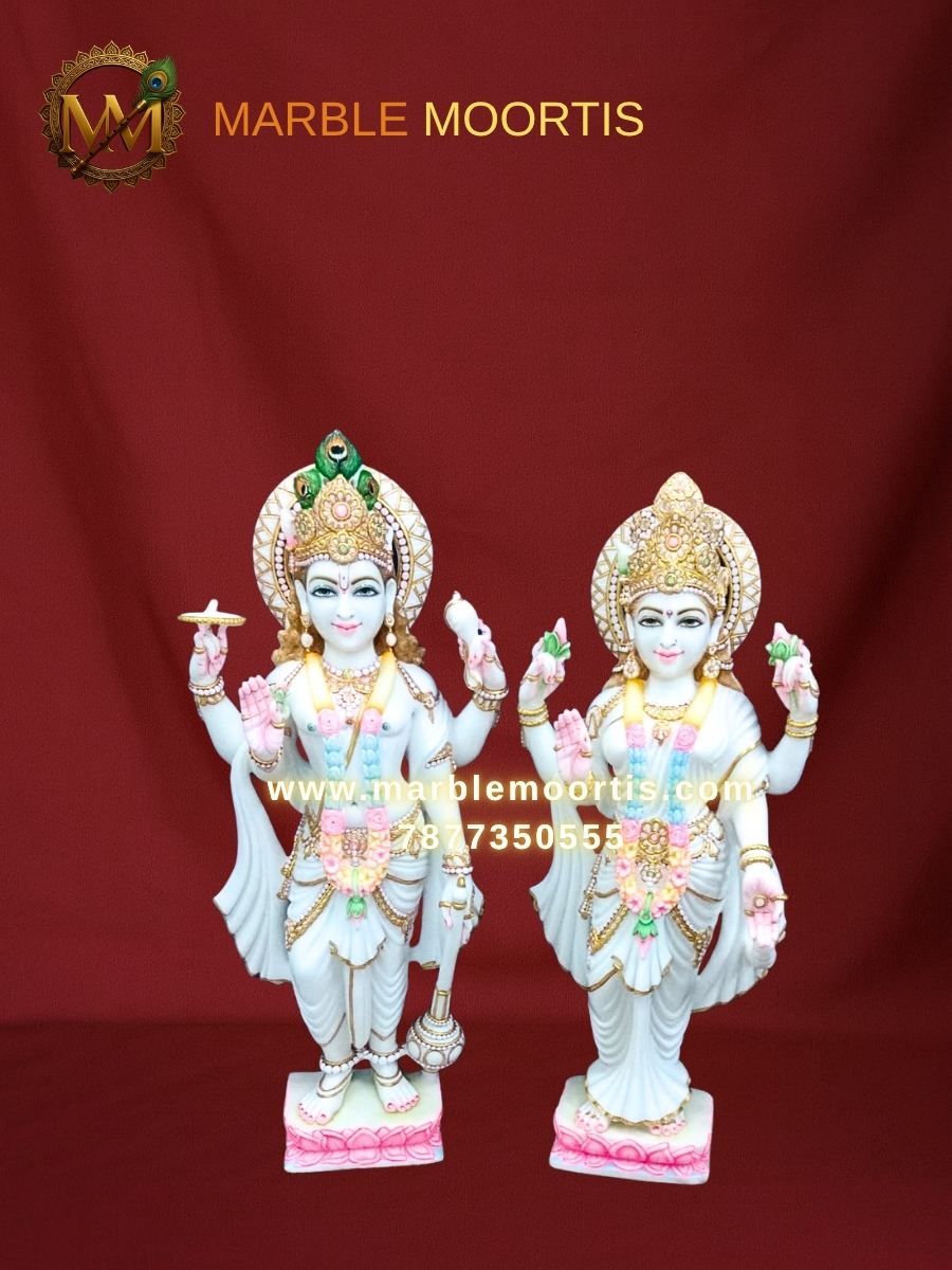 Vishnu Laxmi Marble Murti — Marble Idol