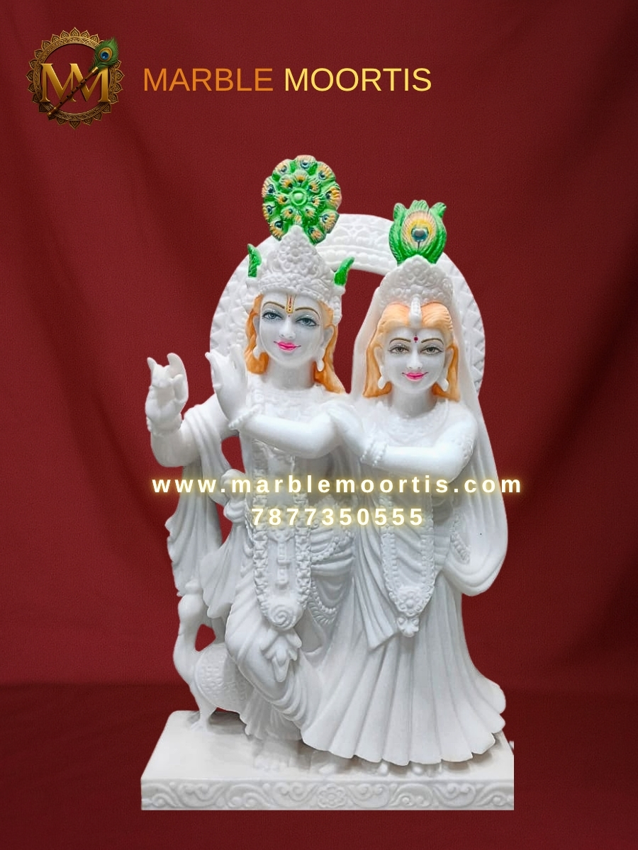 Radha Krishna Marble Murti — Design 32