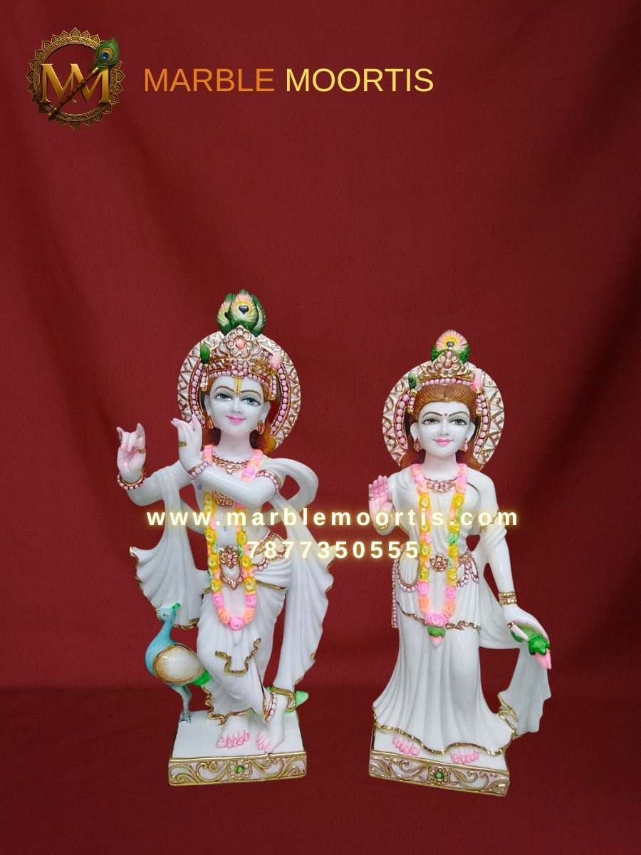 Radha Krishna Marble Murti — Design 33