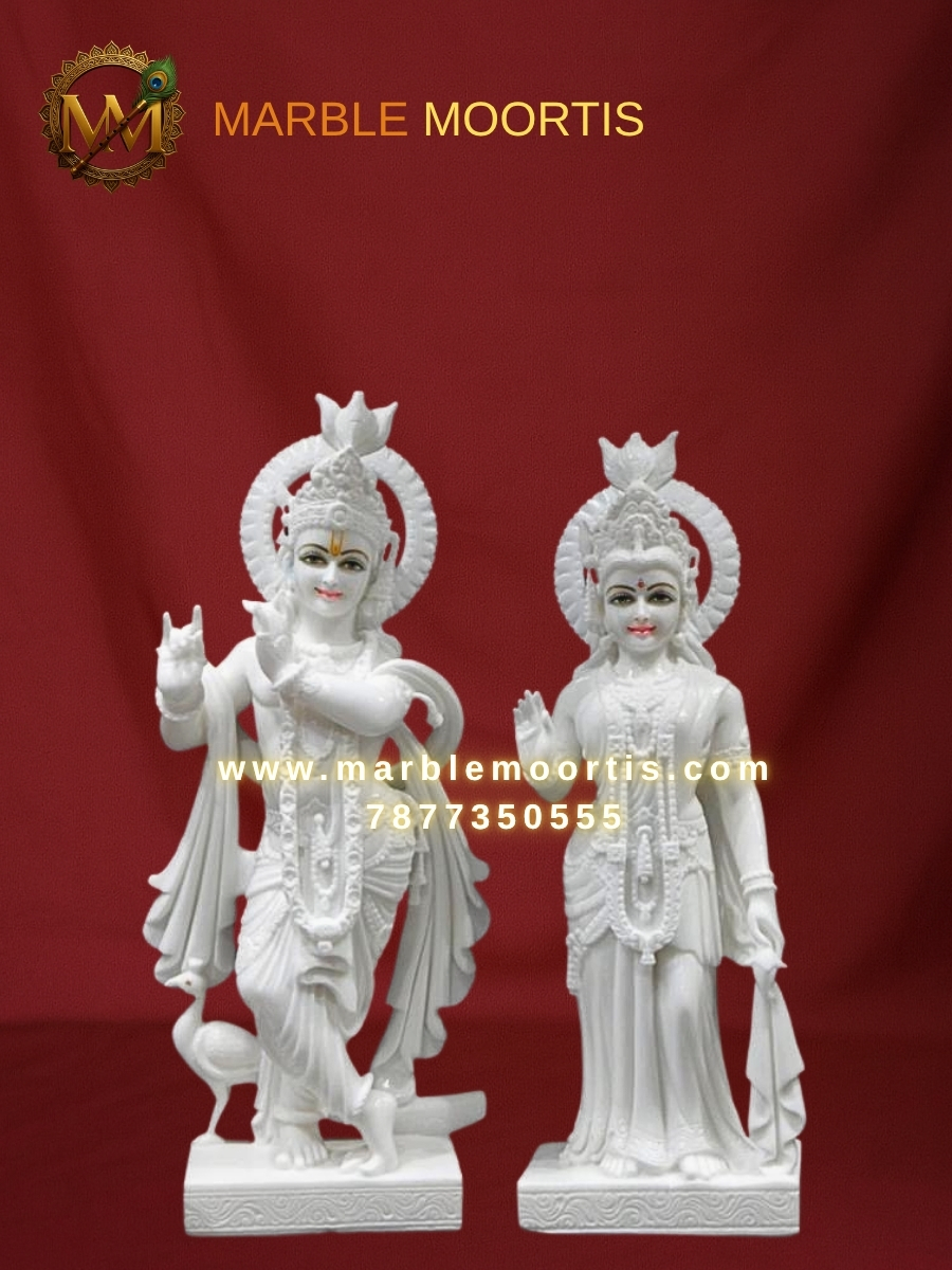 Radha Krishna Marble Murti — Design 35