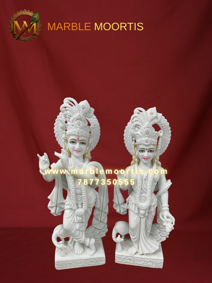 Radha Krishna Marble Murti — Design 37
