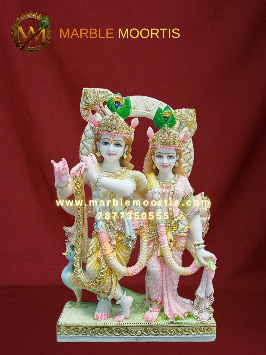 Radha Krishna Marble Murti — Design 39