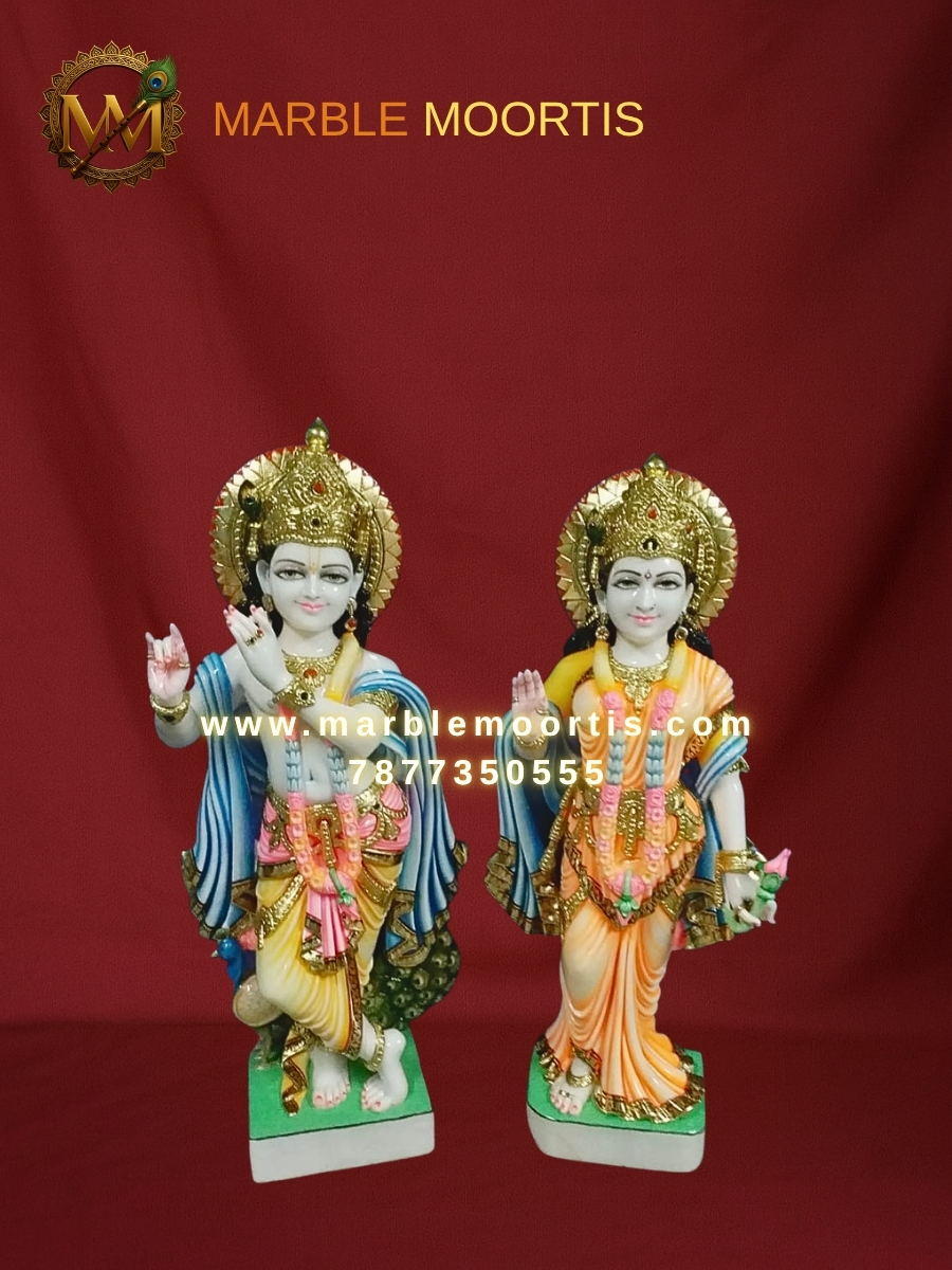 Radha Krishna Marble Murti — Design 40