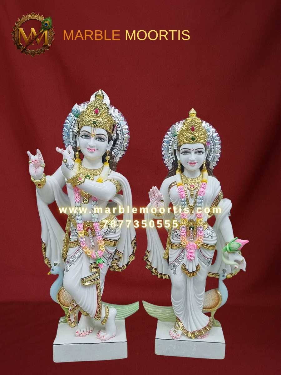 Radha Krishna Marble Murti — Design 42