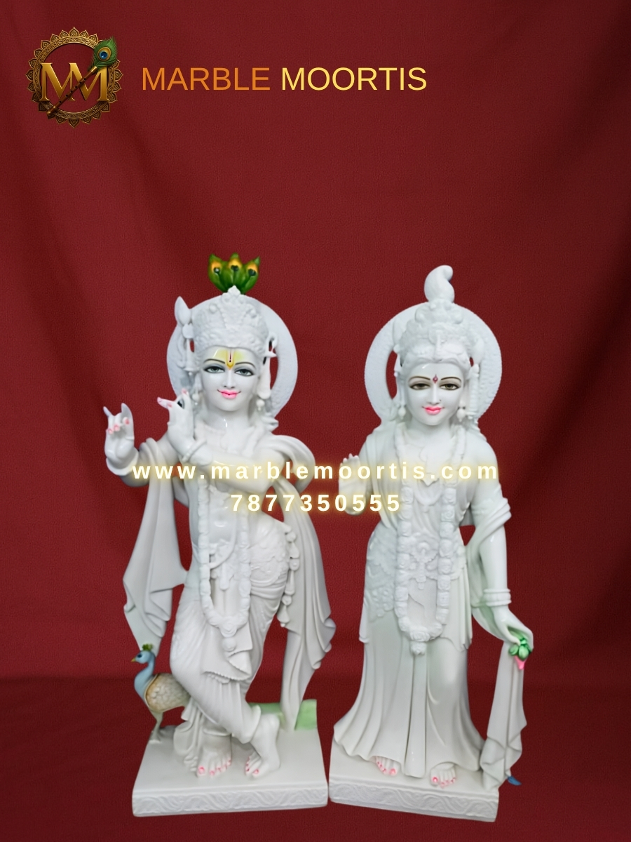 Radha Krishna Marble Murti — Design 43