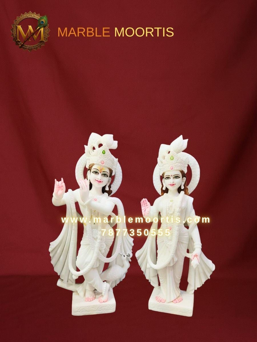 Radha Krishna Marble Murti — Design 47
