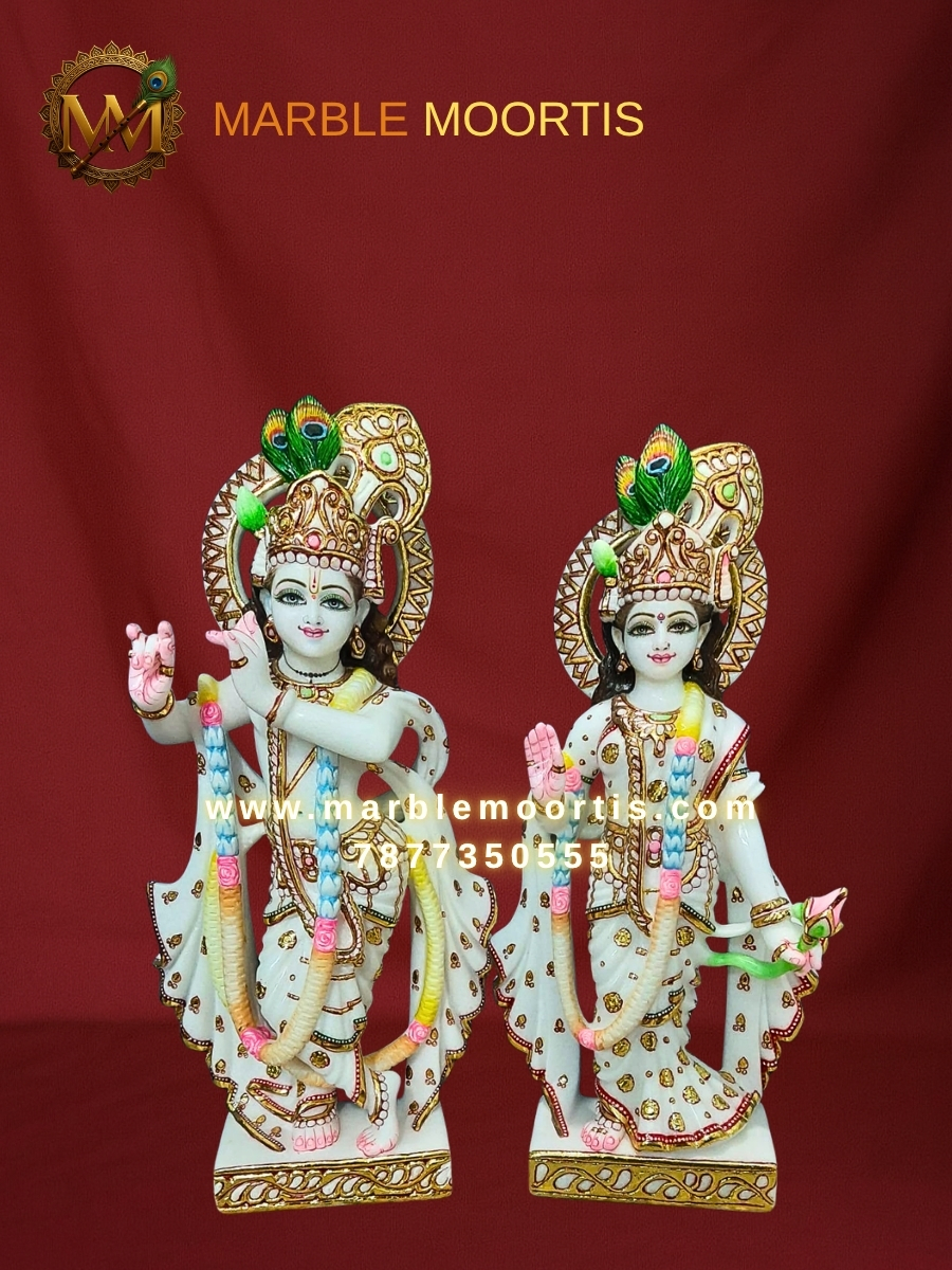 Radha Krishna Marble Murti — Design 49