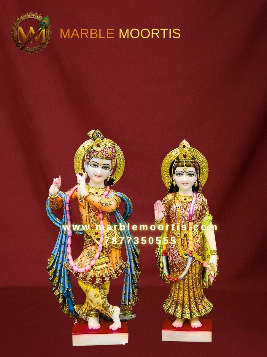 Radha Krishna Marble Murti — Design 51