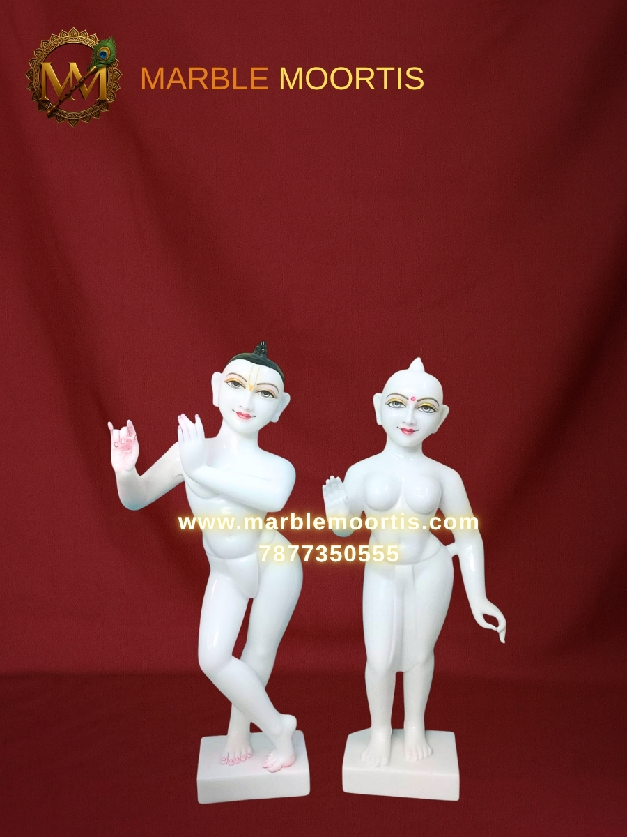 Radha Krishna Marble Murti — Design 52