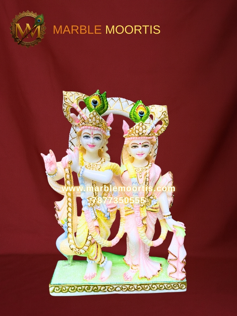 Radha Krishna Marble Murti — Design 55