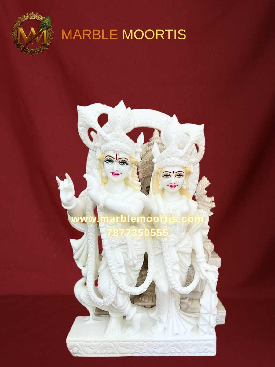 Radha Krishna Marble Murti — Design 56