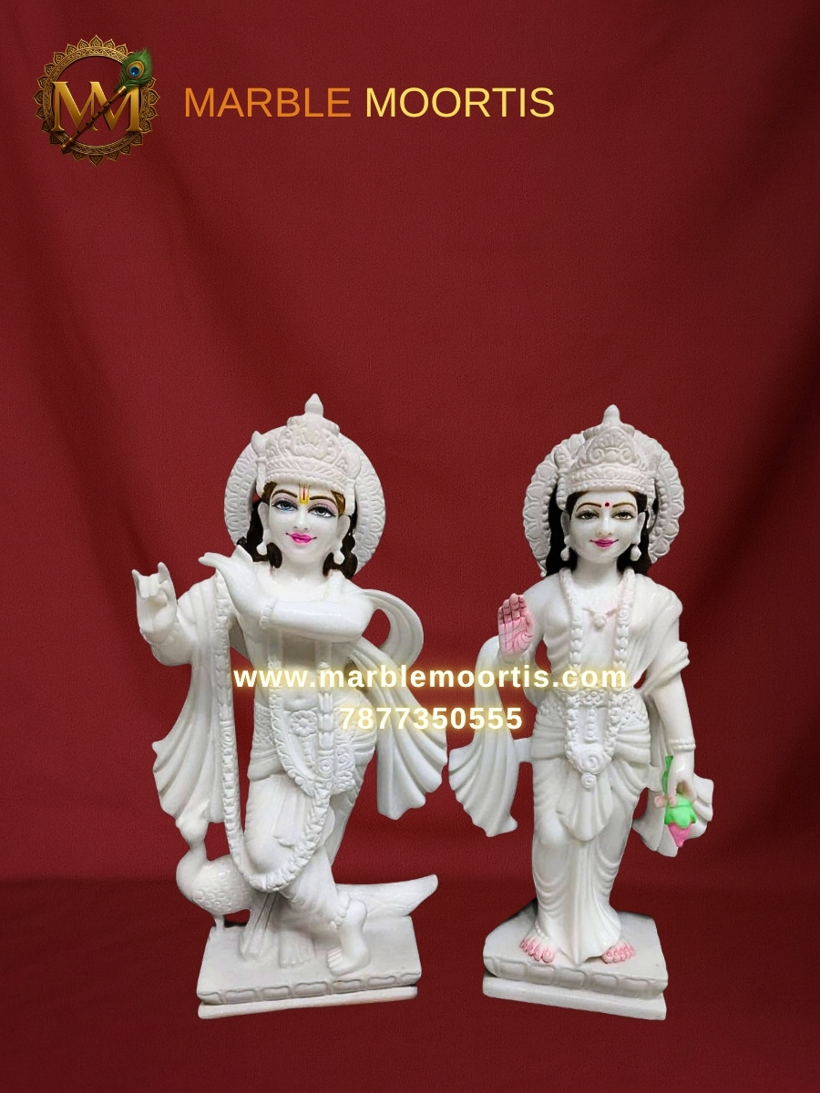 Radha Krishna Marble Murti — Design 57