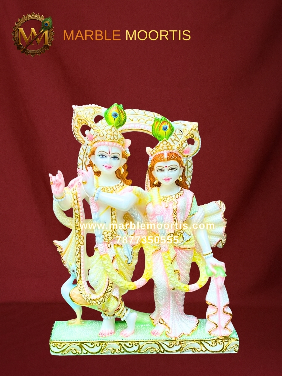Radha Krishna Marble Murti — Design 58