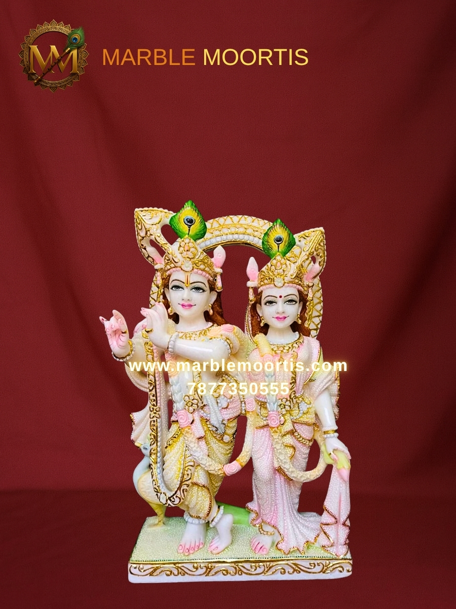 Radha Krishna Marble Murti — Design 59