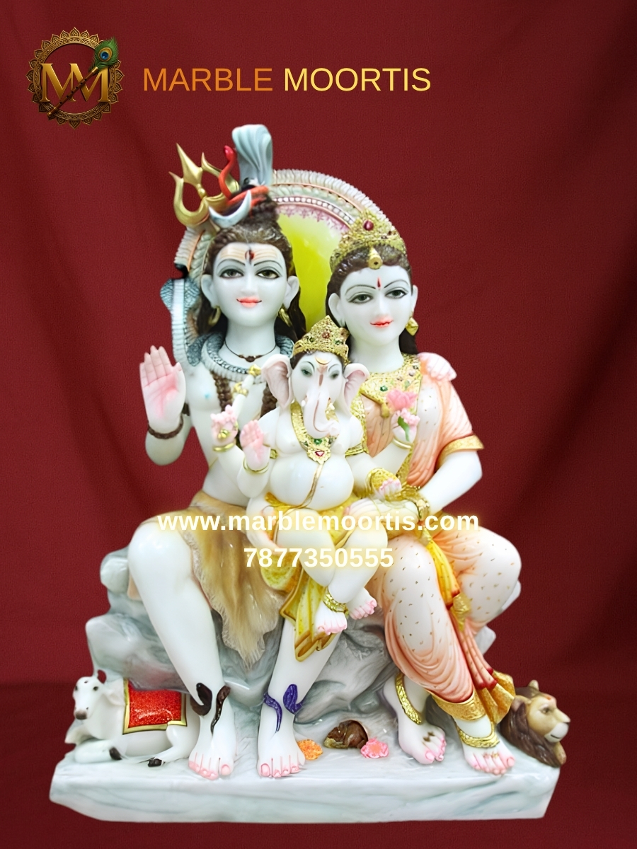 Shiv Parvati Marble Murti — Parwati Mata Ji 09