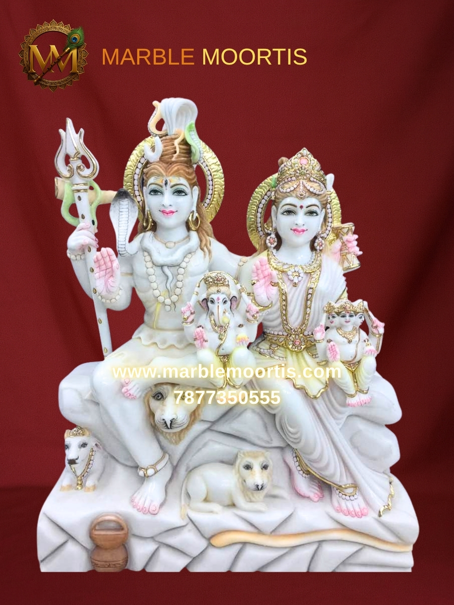 Shiv Parvati Marble Murti — Parwati Mata Ji 15