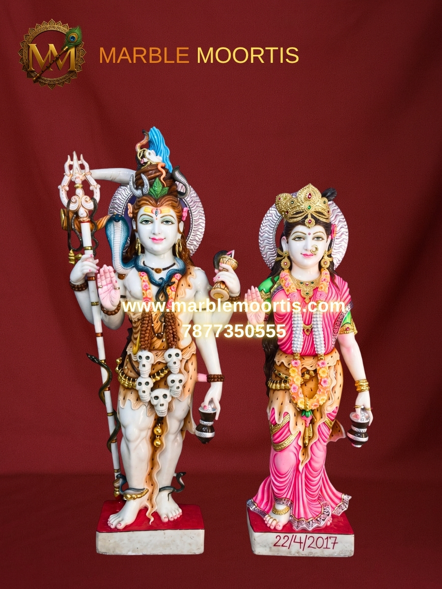 Shiv Parvati Marble Murti — Parwati Mata Ji 18