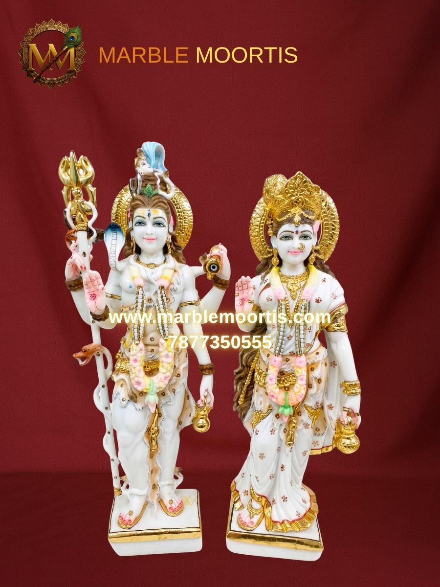 Shiv Parvati Marble Murti — Parwati Mata Ji 21