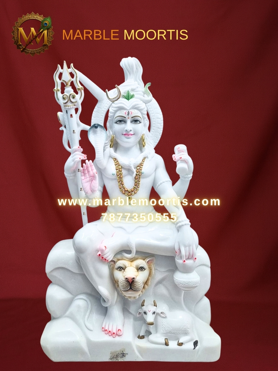 Shiv Parvati Marble Murti