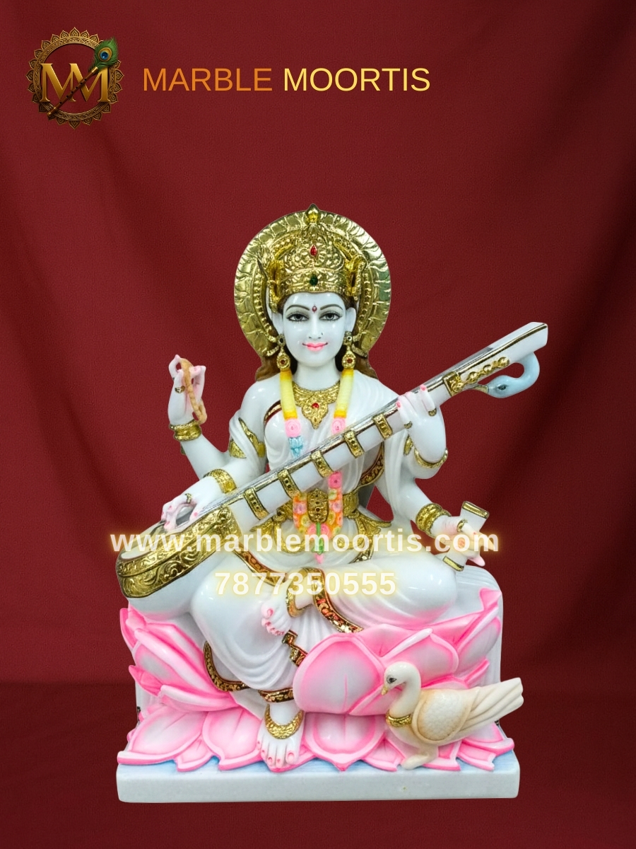Saraswati Marble Murti — Design 3