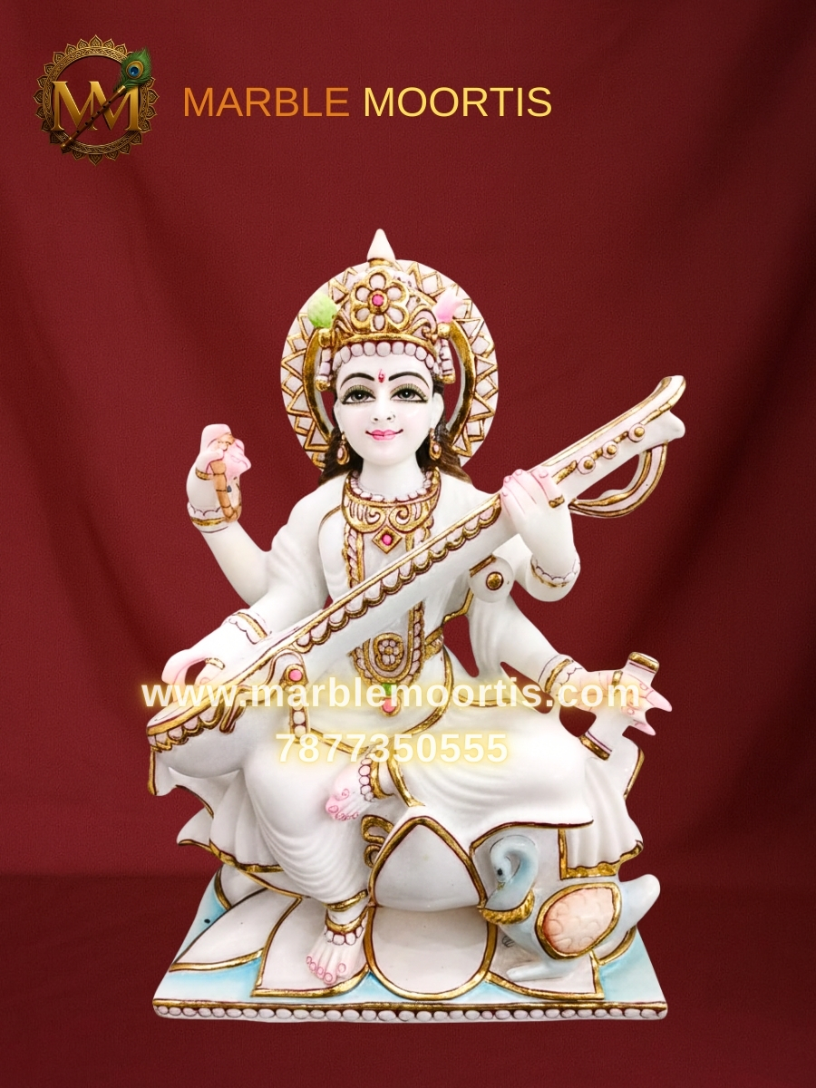 Saraswati Marble Murti — Design 4