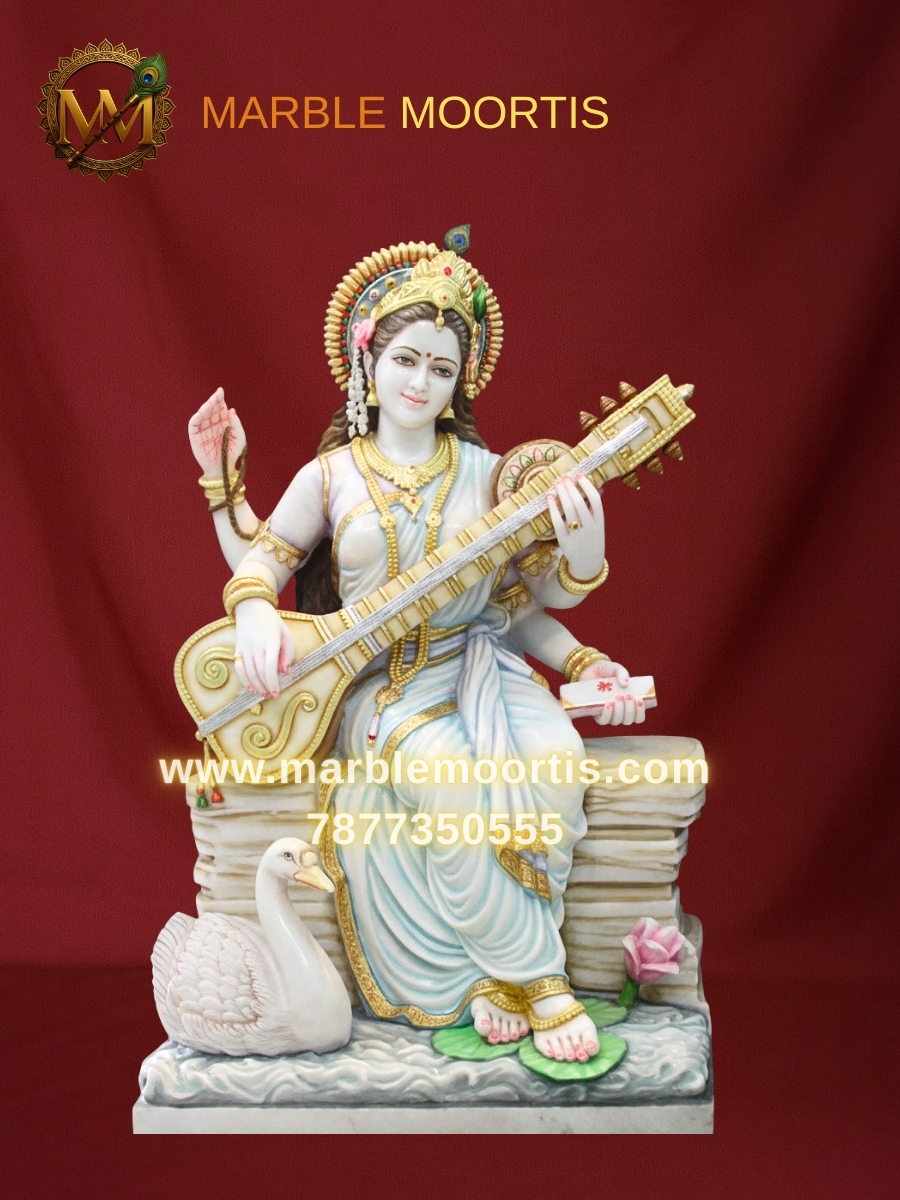 Saraswati Marble Murti — Design 5
