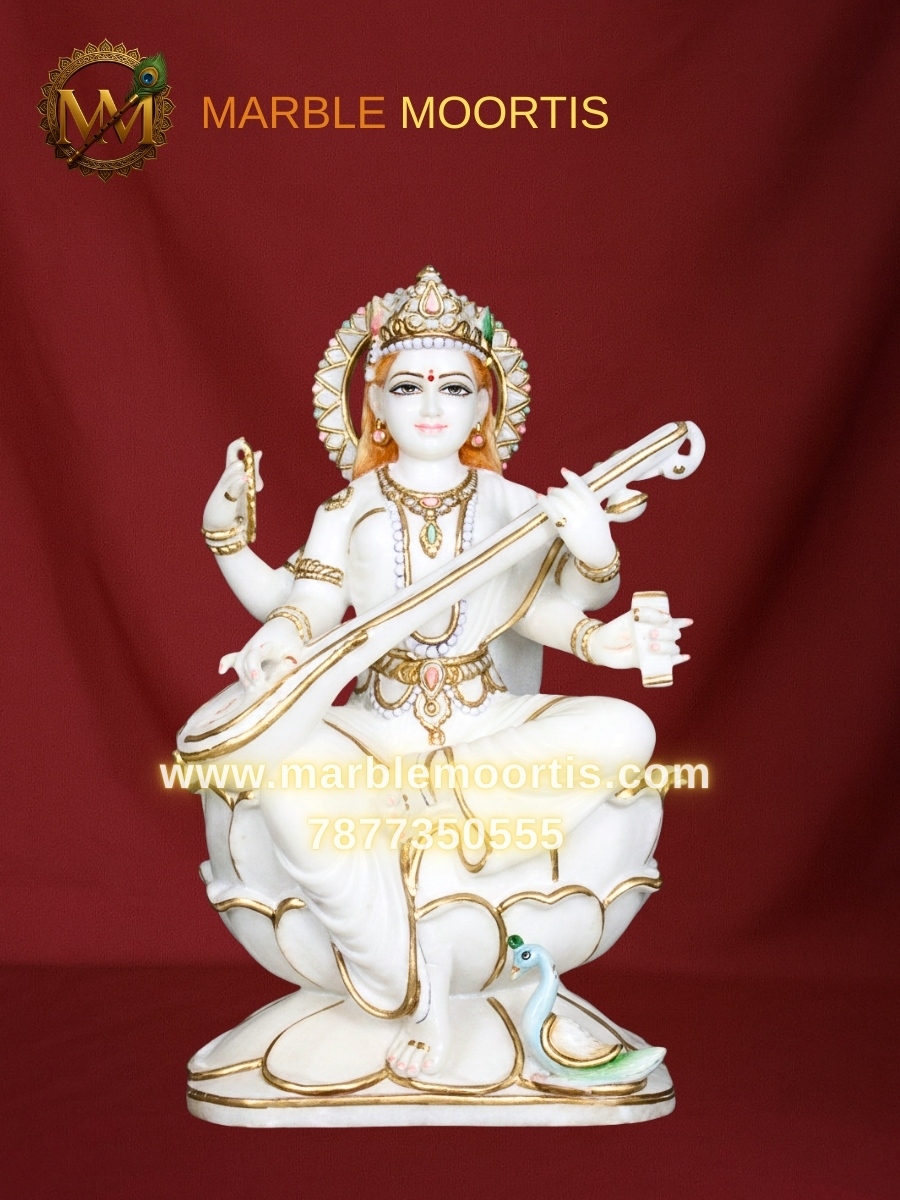 Saraswati Marble Murti — Design 6