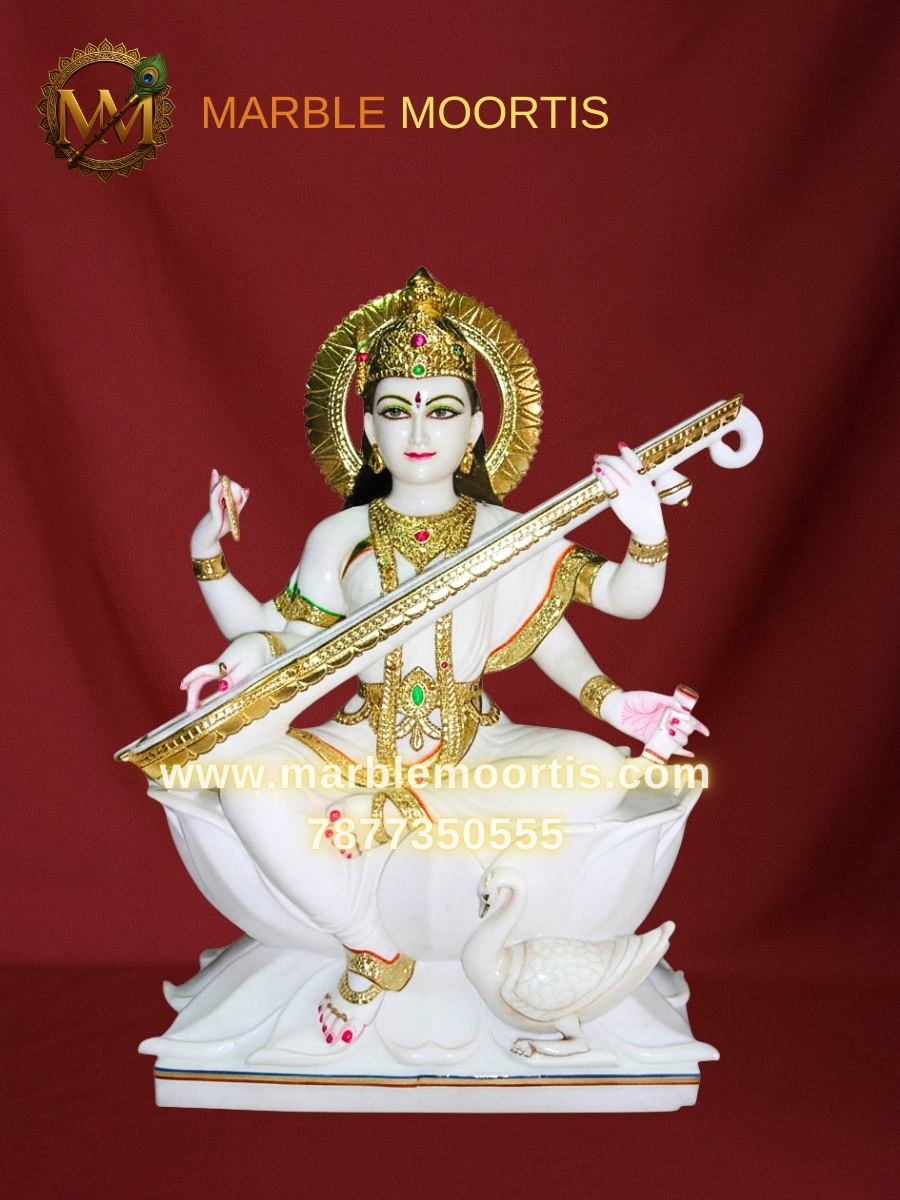 Saraswati Marble Murti — Design 7
